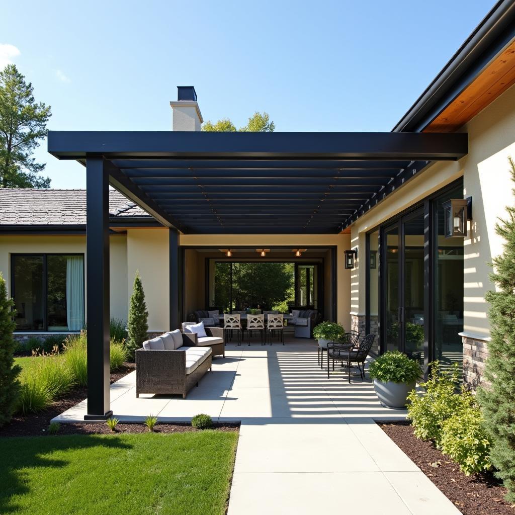 Modern Front Porch Pergola Design