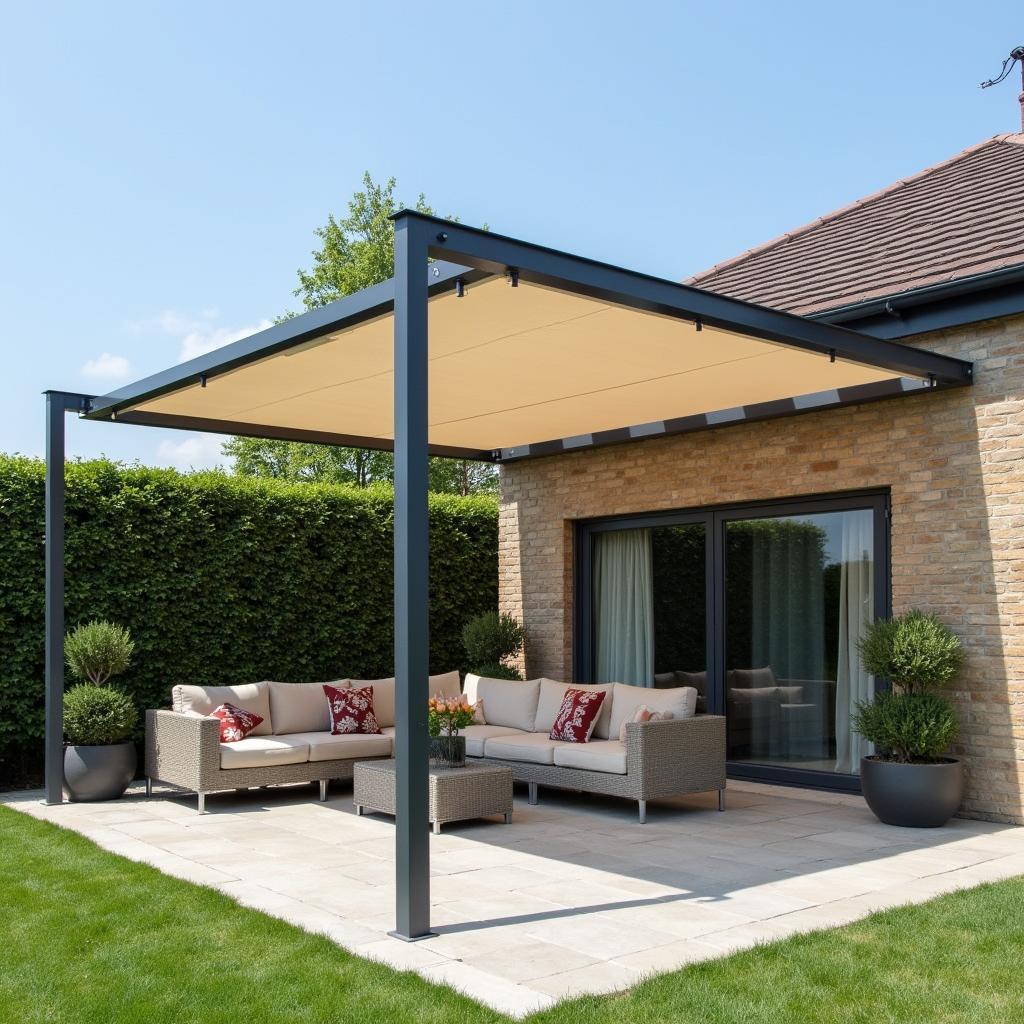 Modern Metal Two-Post Pergola