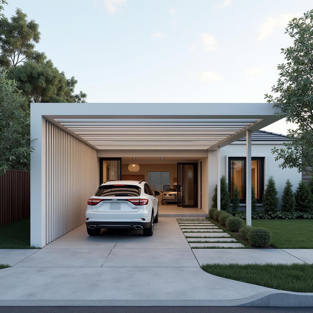 Modern Pergola Over Driveway