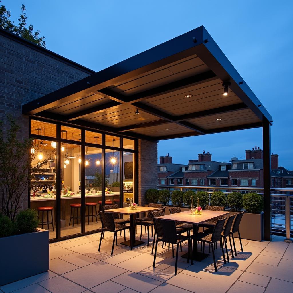 Modern Restaurant Pergola Lighting
