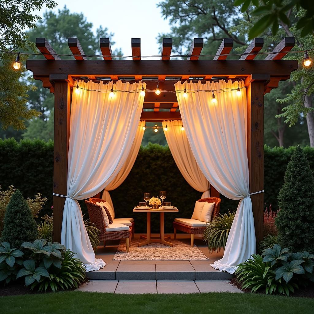 Outdoor Pergola Curtain Ideas for Privacy