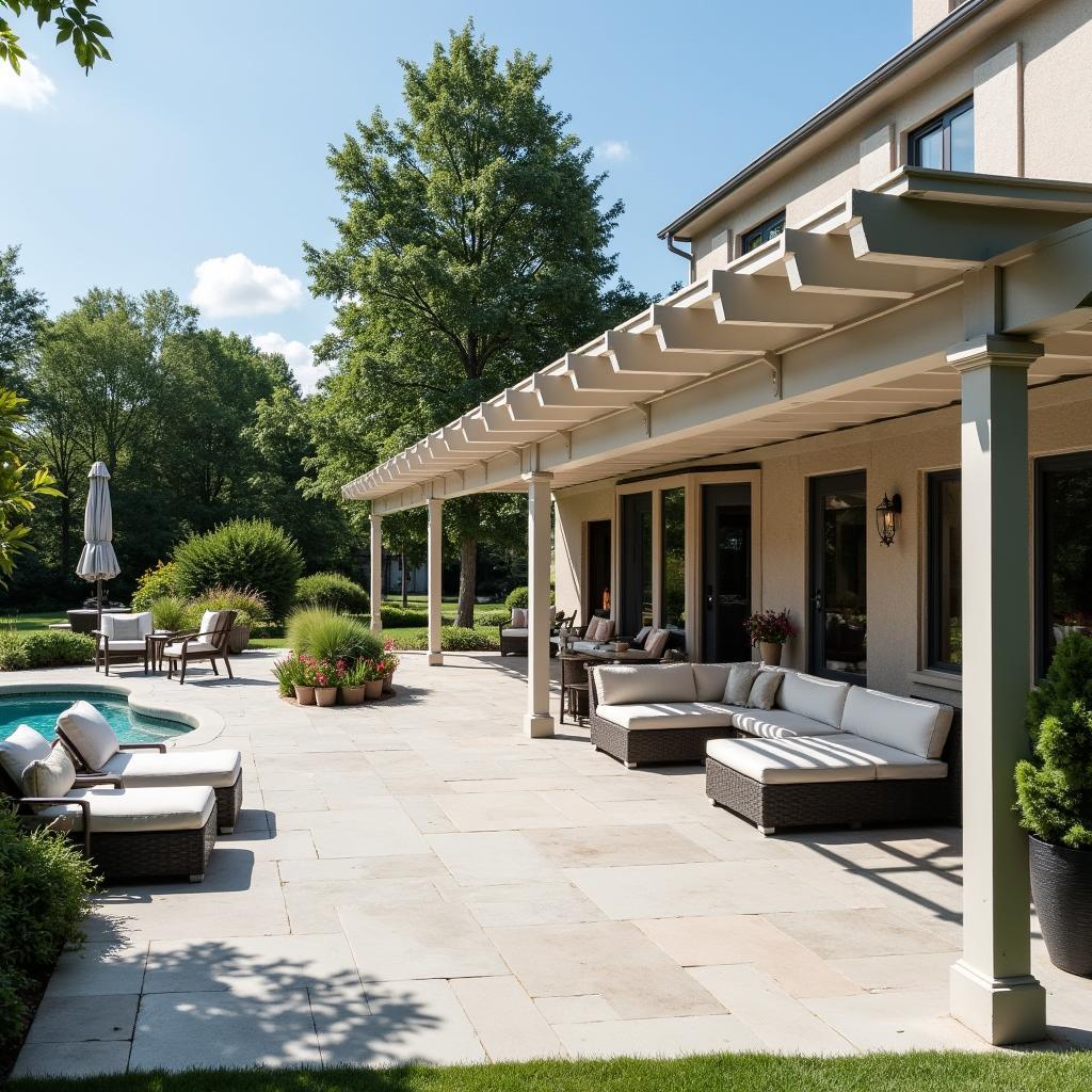 Partial Pergola Creating Zones on a Patio