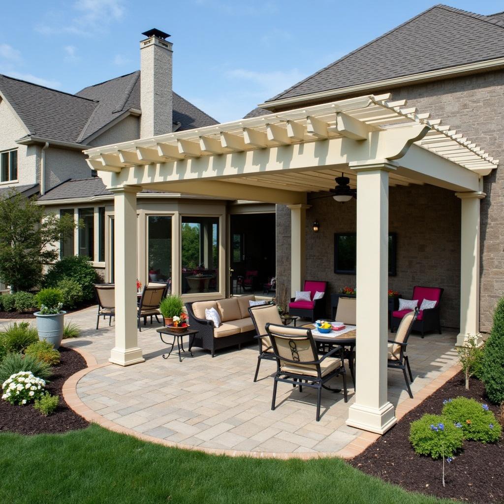 Partial Pergola Size and Scale on Patio