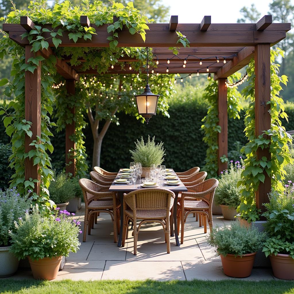 Pergola Dining Area Landscaping Ideas