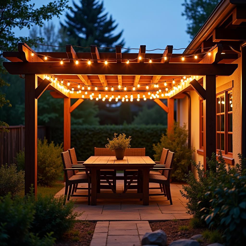 Pergola Lighting Nighttime Ambiance