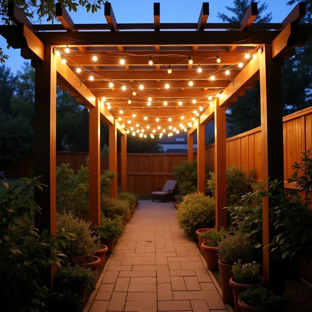 Pergola Walkway Lighting Evening Ambiance