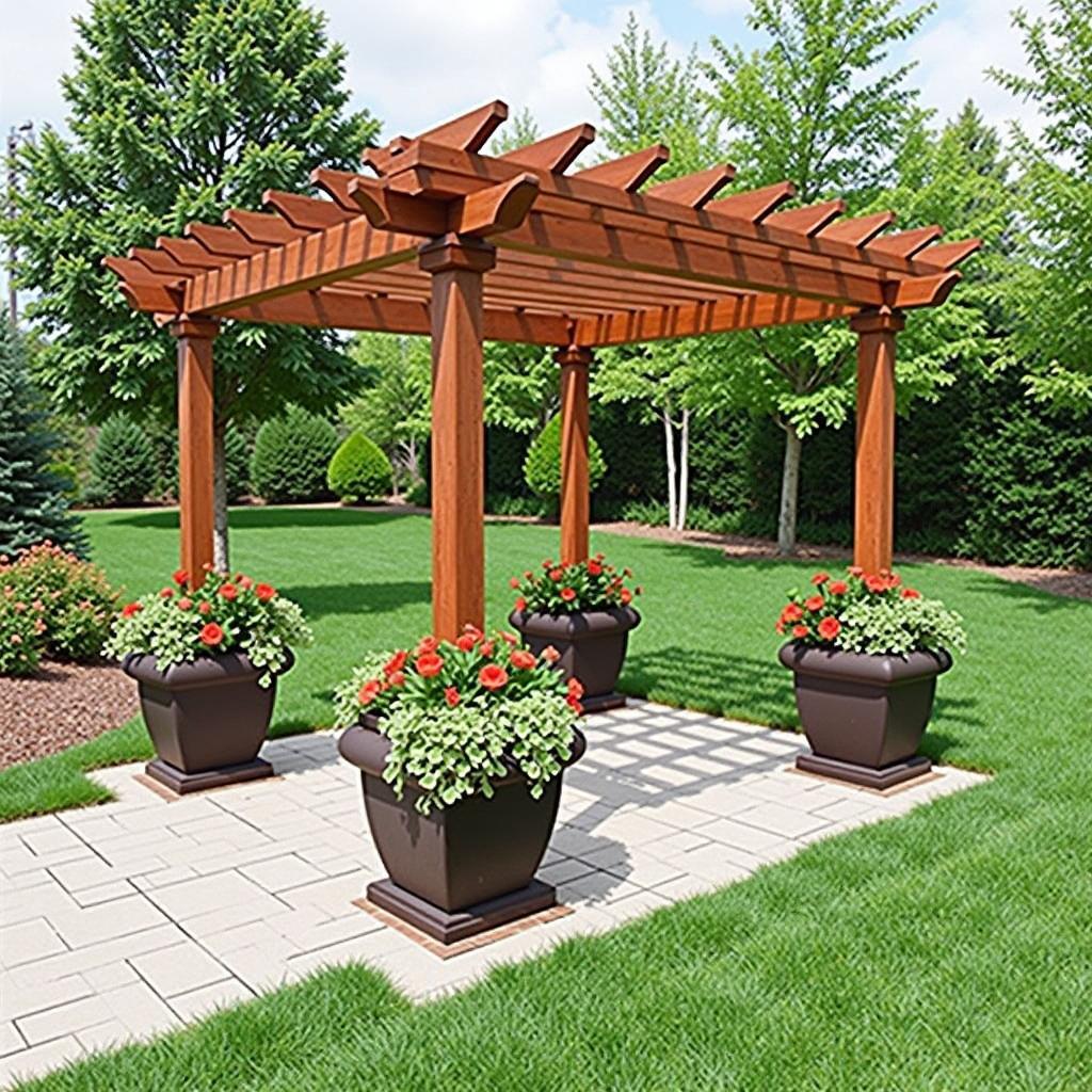 Planters as Pergola Weights