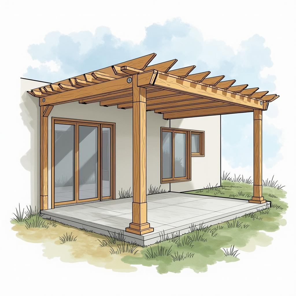 Pitched Roof Facade Pergola Construction Process