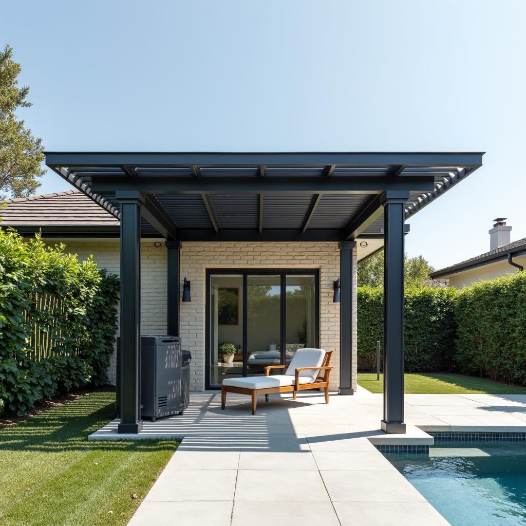 Modern Pergola Design for Pool Equipment Cover