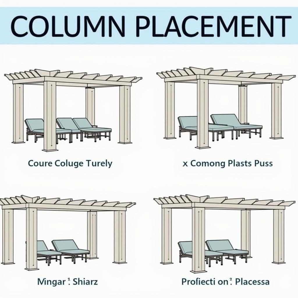 Various Column Placement Options for Pool Pergolas