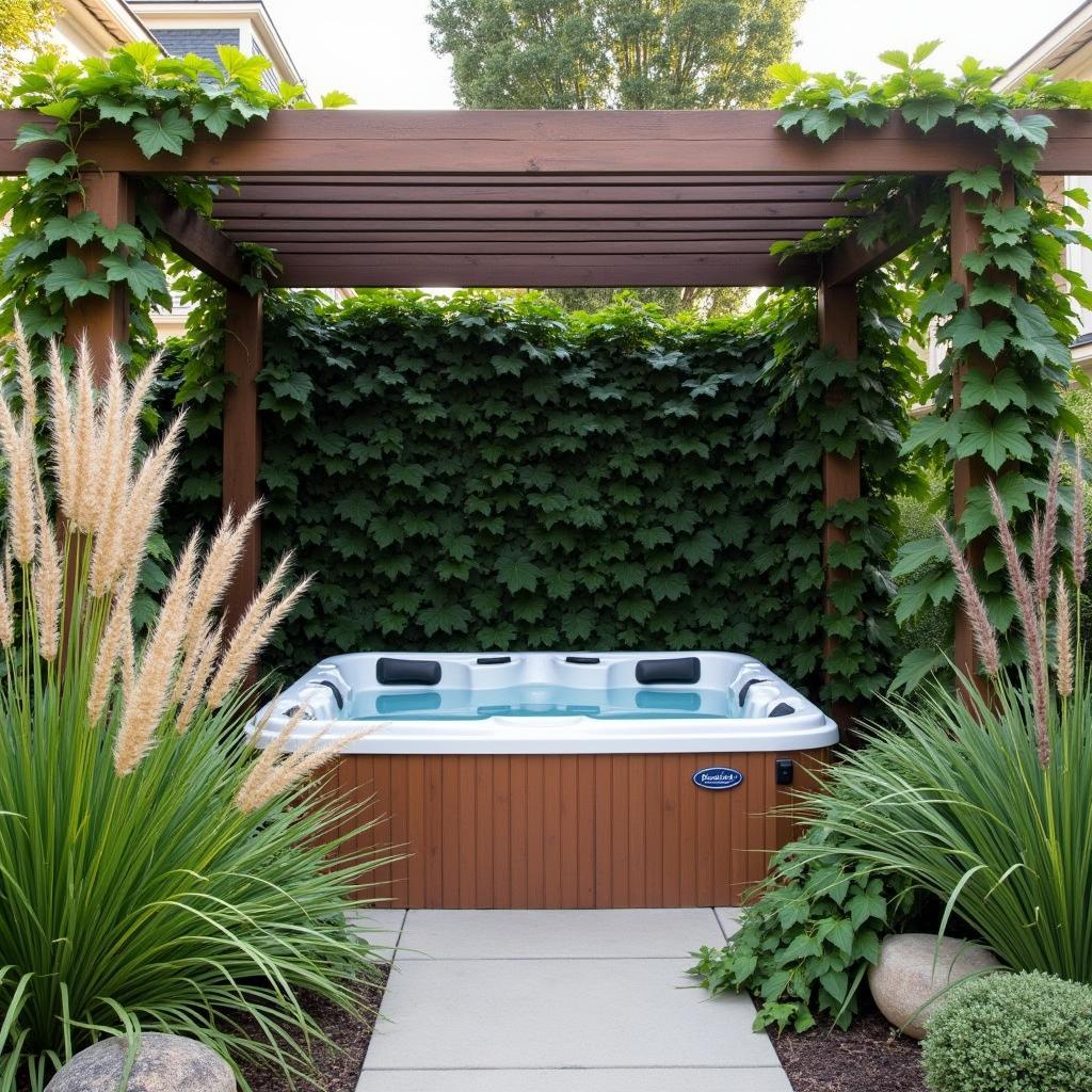 Privacy Hot Tub Pergola Landscaping Ideas