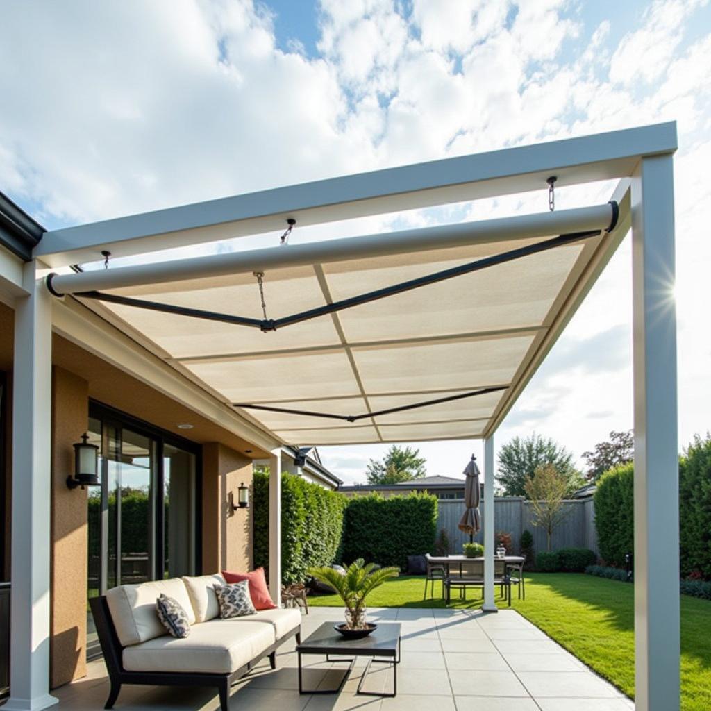 Retractable Awning Pergola Waterproof Cover