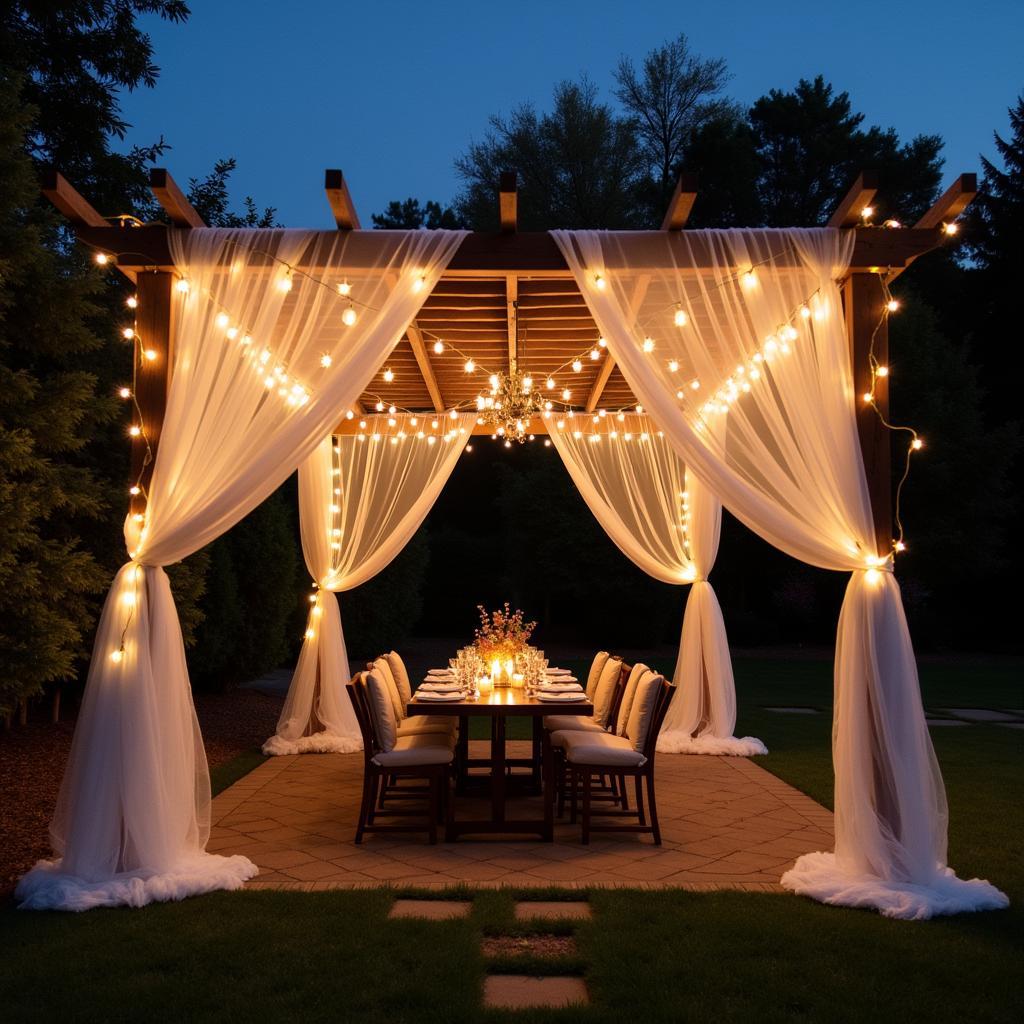 Romantic Pergola Canopy Lighting Ideas