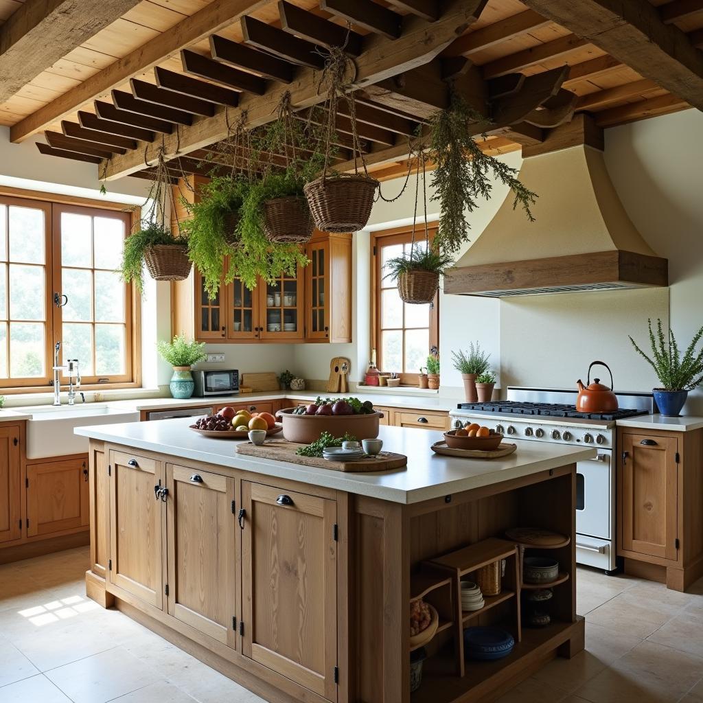 Rustic Interior Pergola in a Kitchen