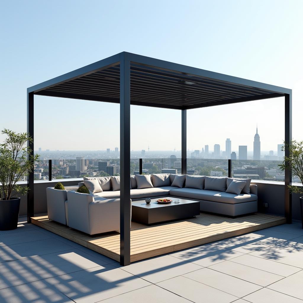 Slimline Aluminum Pergola with Unobstructed View
