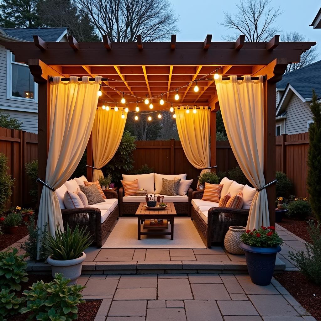 Tool Shed Pergola with Lighting and Accessories