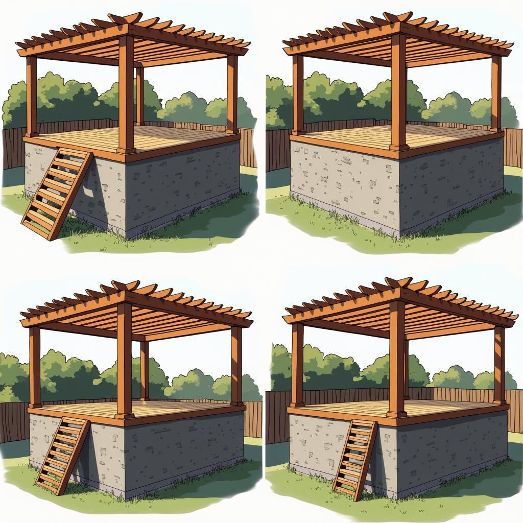 Two-Level Pergola Construction Process