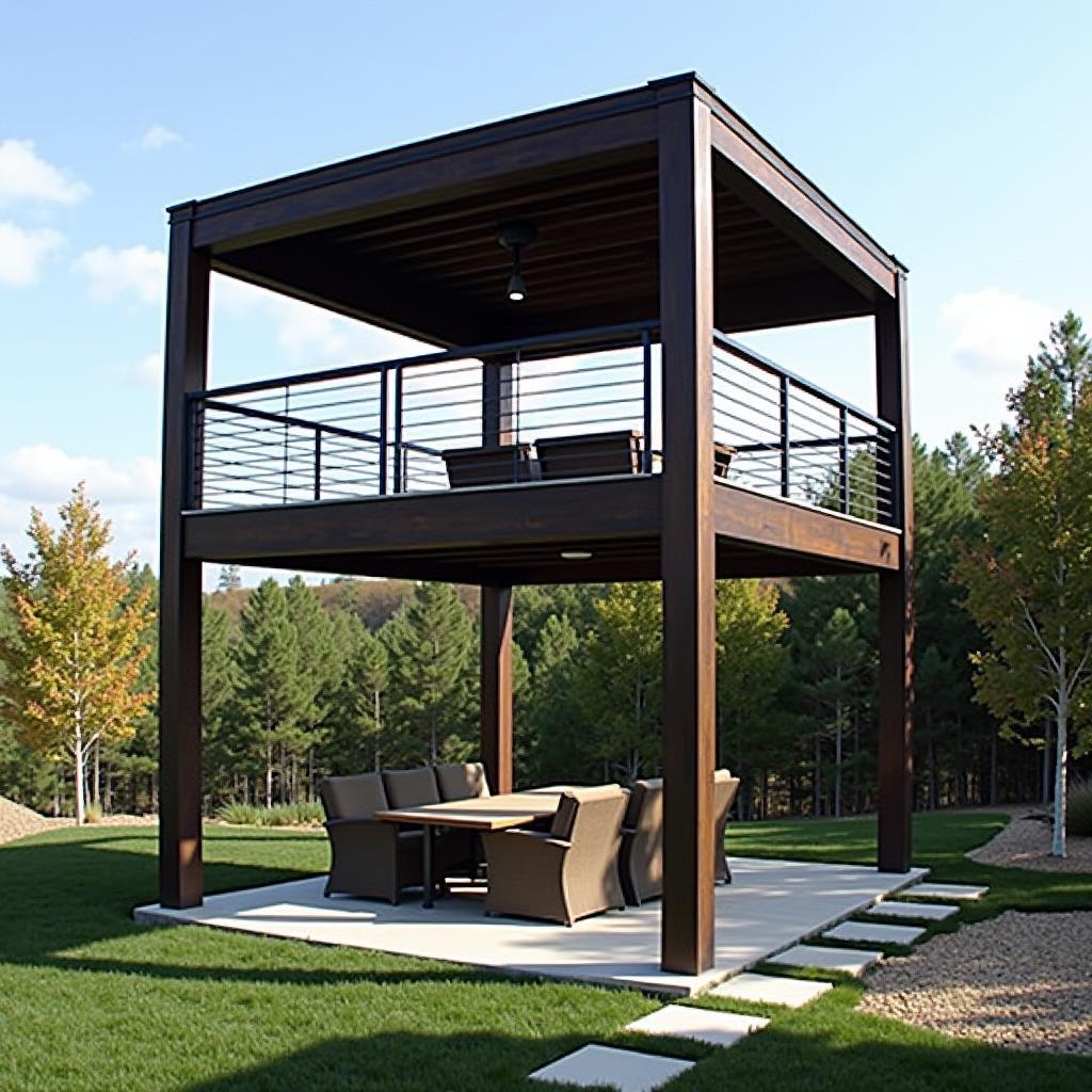 Modern Two-Level Pergola Design