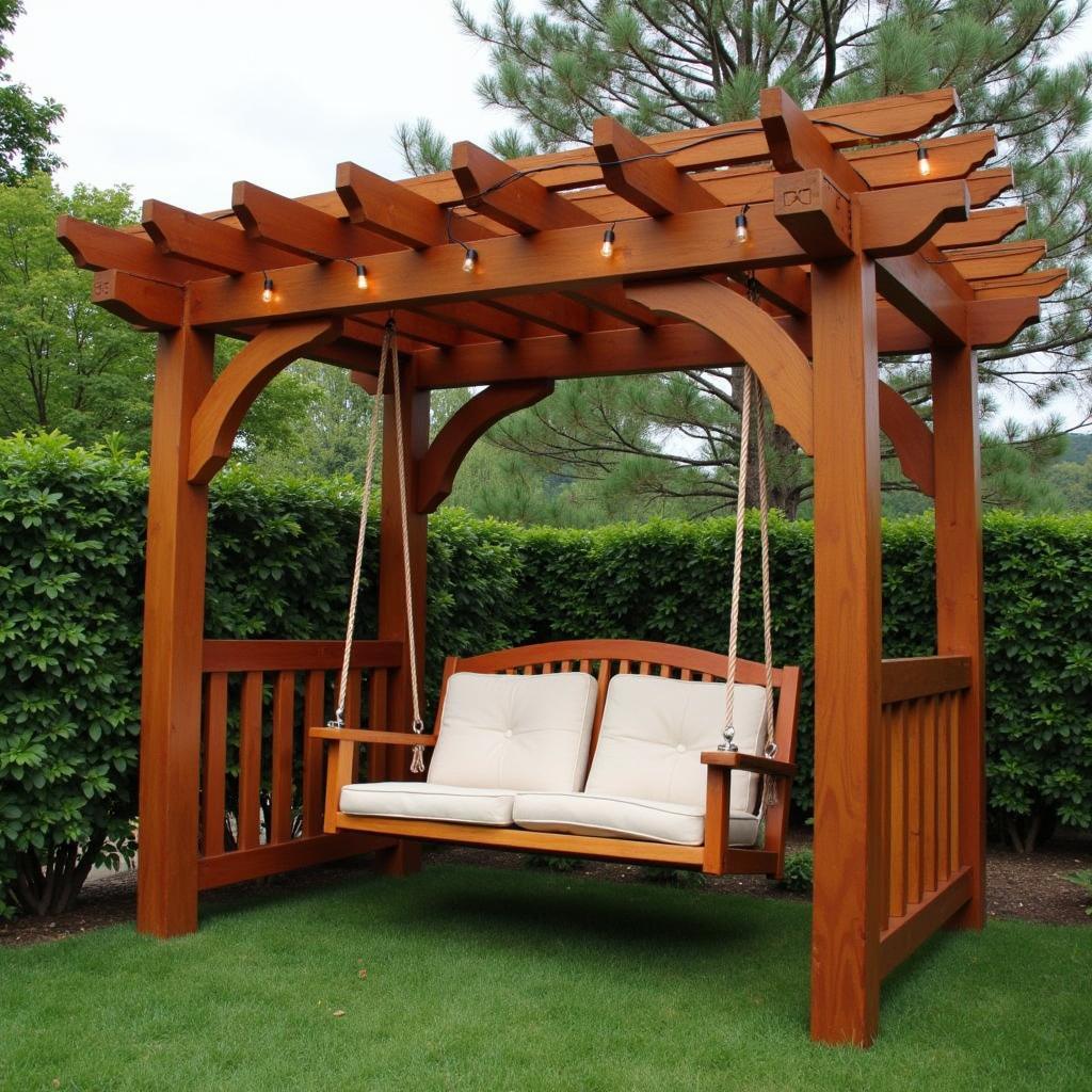 Two-Post Pergola with Swing