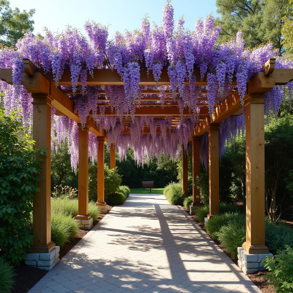 Wooden Wisteria Pergola Design Ideas