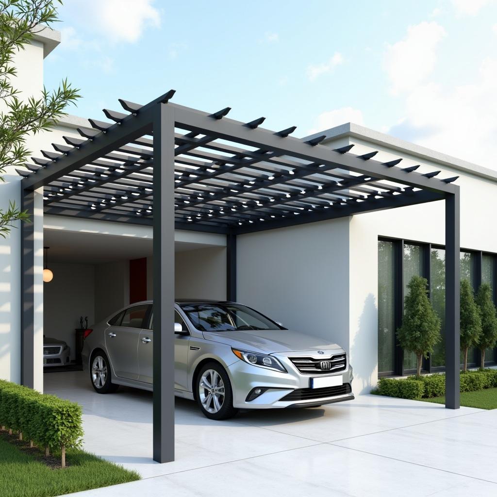 Modern Wrought Iron Pergola Carport Design Ideas